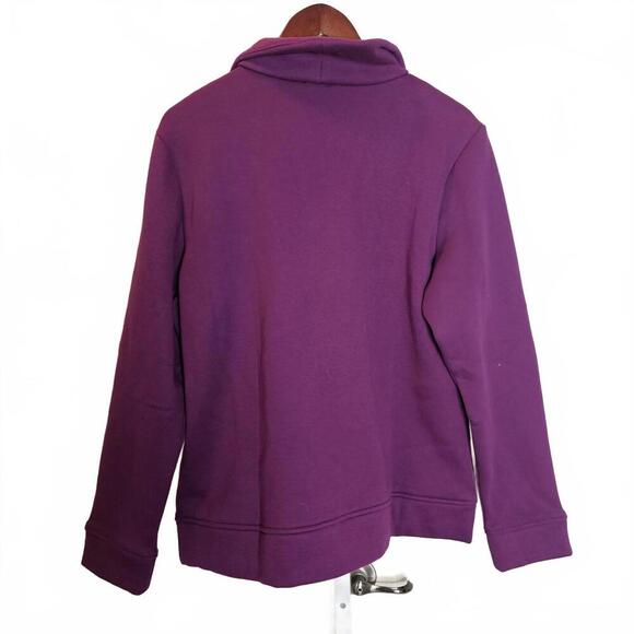 Stylish Talbots Purple Pullover with Zip - Picture 2 of 5